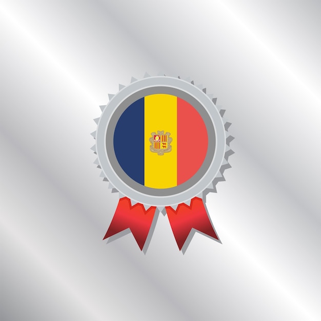 Vector ilustración de la plantilla de la bandera de andorra