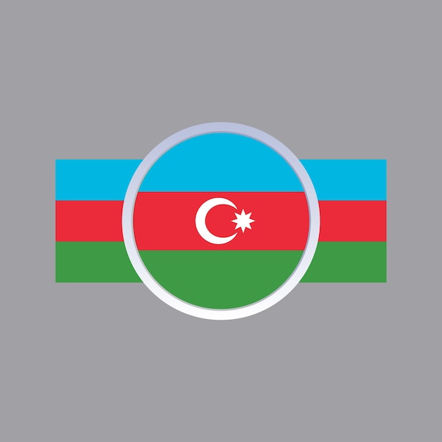 Ilustración de la plantilla de la bandera de azerbaiyán