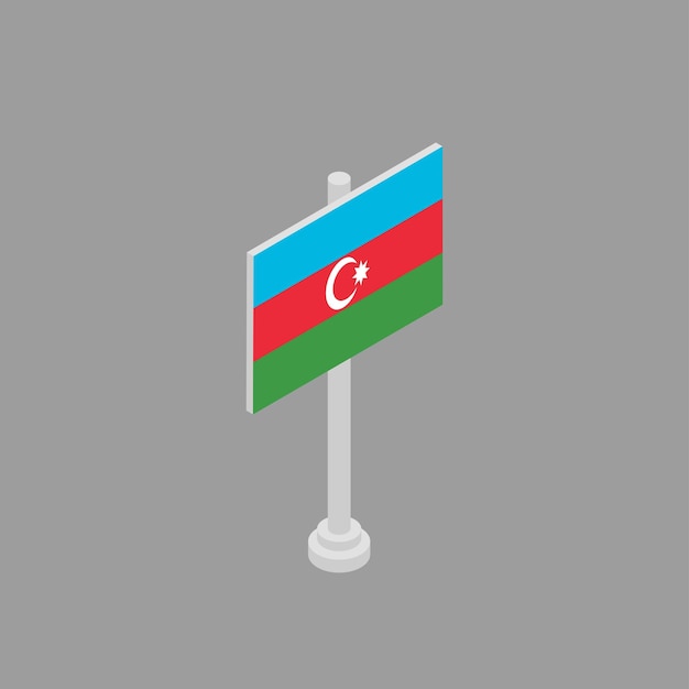 Ilustración de la plantilla de la bandera de azerbaiyán