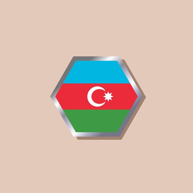 Ilustración de la plantilla de la bandera de Azerbaiyán