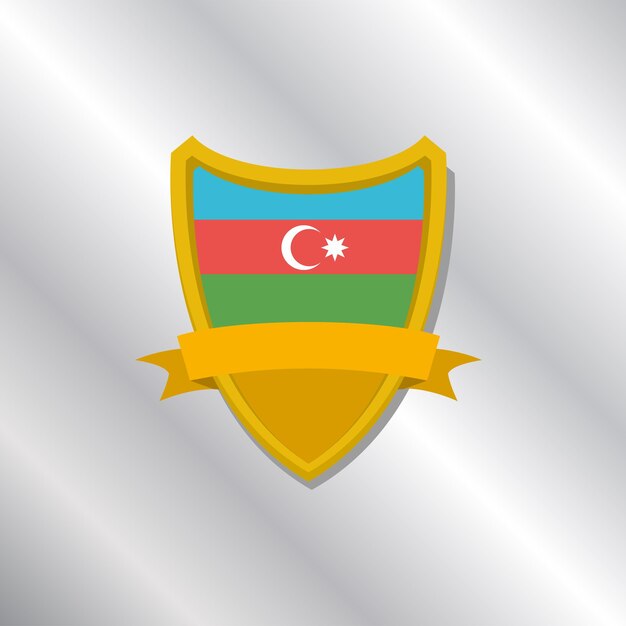 Ilustración de la plantilla de la bandera de azerbaiyán