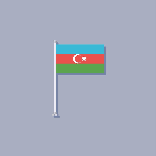 Ilustración de la plantilla de la bandera de Azerbaiyán