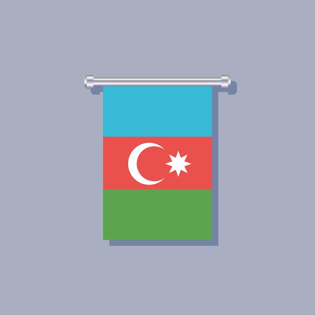 Ilustración de la plantilla de la bandera de azerbaiyán