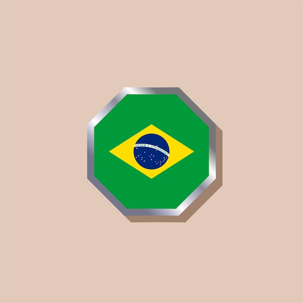 Ilustración de la plantilla de la bandera de Brasil