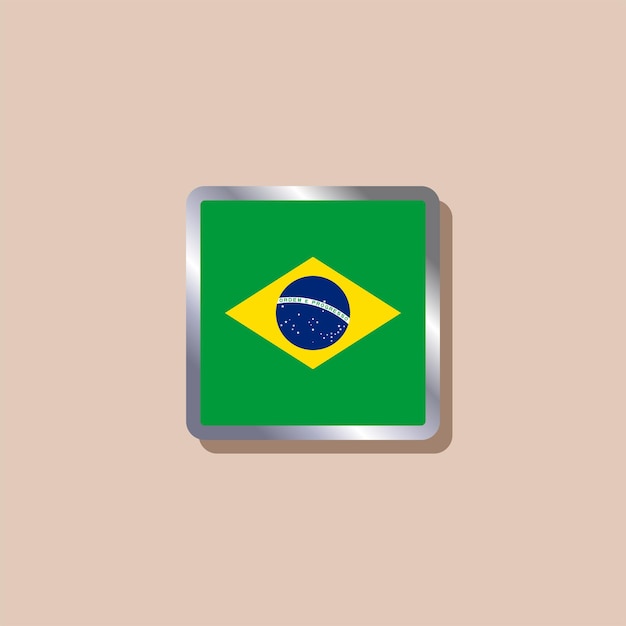 Ilustración de la plantilla de la bandera de Brasil