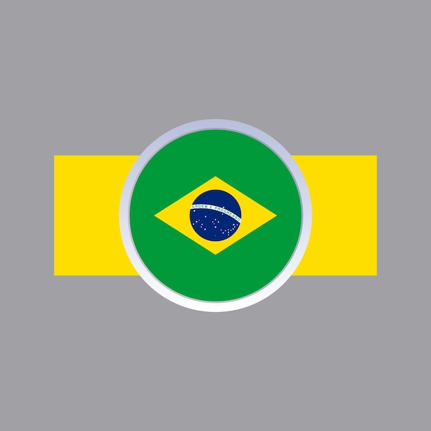 Ilustración de la plantilla de la bandera de Brasil