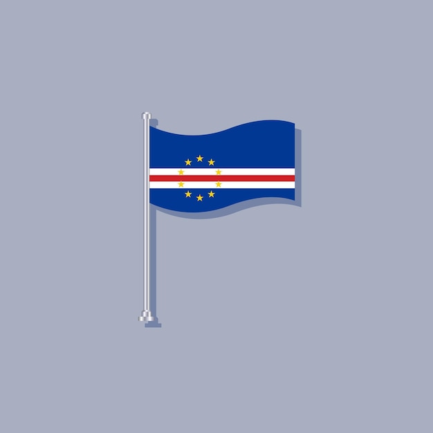 Vector ilustración de la plantilla de la bandera de cabo verde