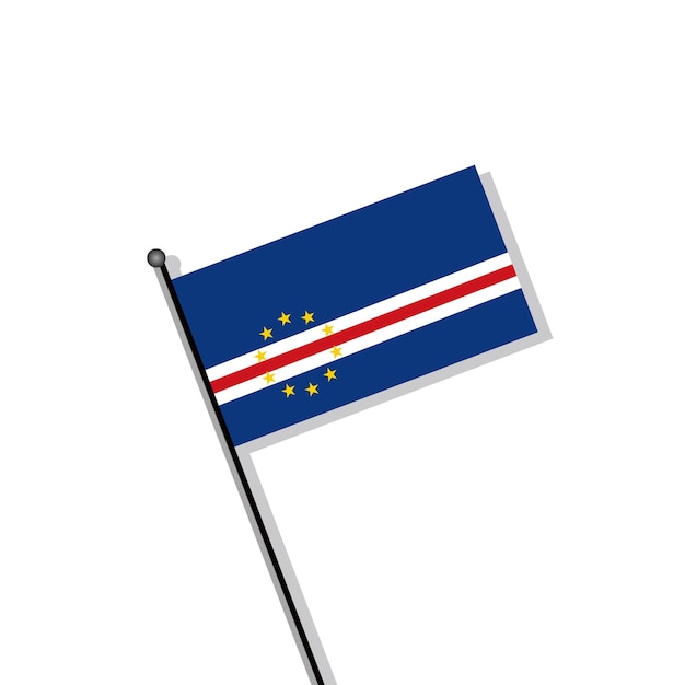 Vector ilustración de la plantilla de la bandera de cabo verde