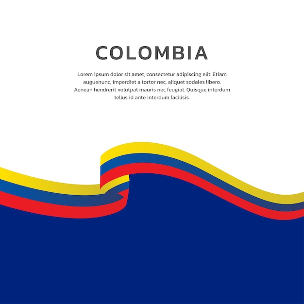 Ilustración de la plantilla de la bandera de Colombia