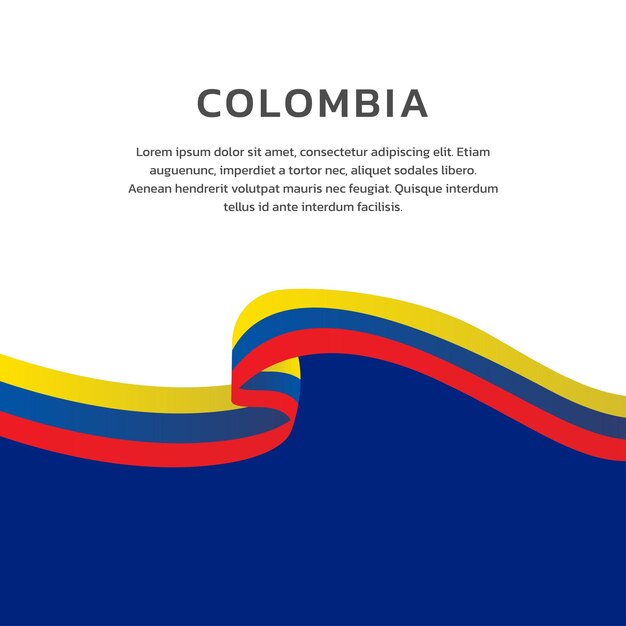 Ilustración de la plantilla de la bandera de Colombia