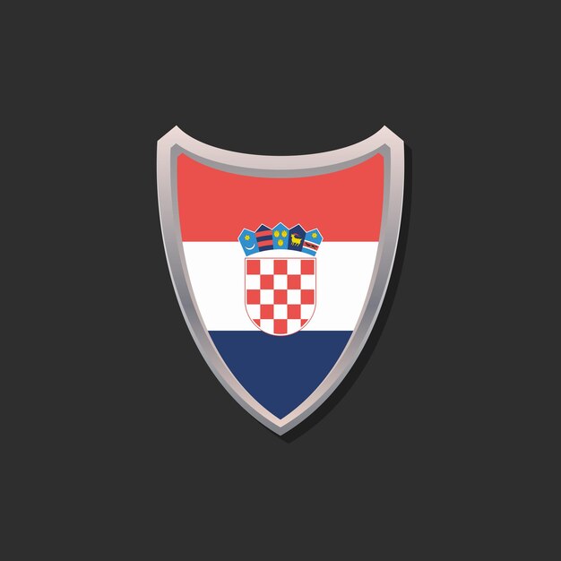 Vector ilustración de la plantilla de la bandera de croacia