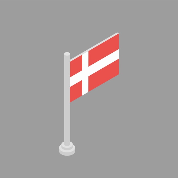 Ilustración de la plantilla de la bandera de Dinamarca