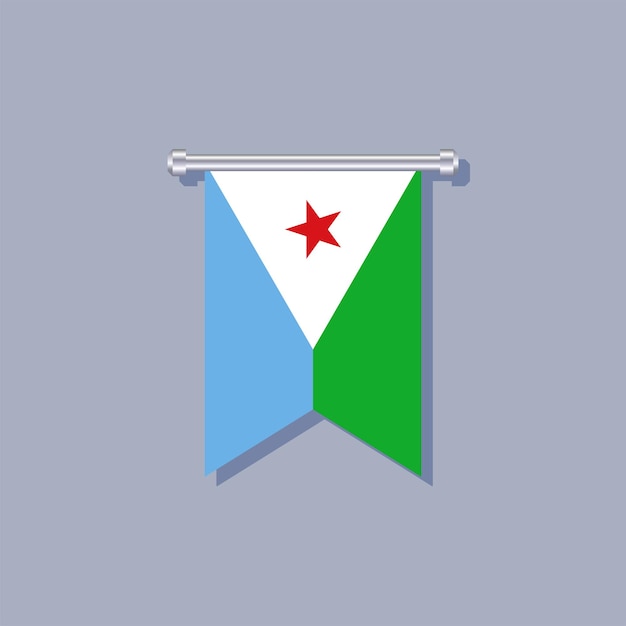 Ilustración de la plantilla de la bandera de Djibouti