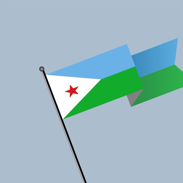 Vector ilustración de la plantilla de la bandera de djibouti