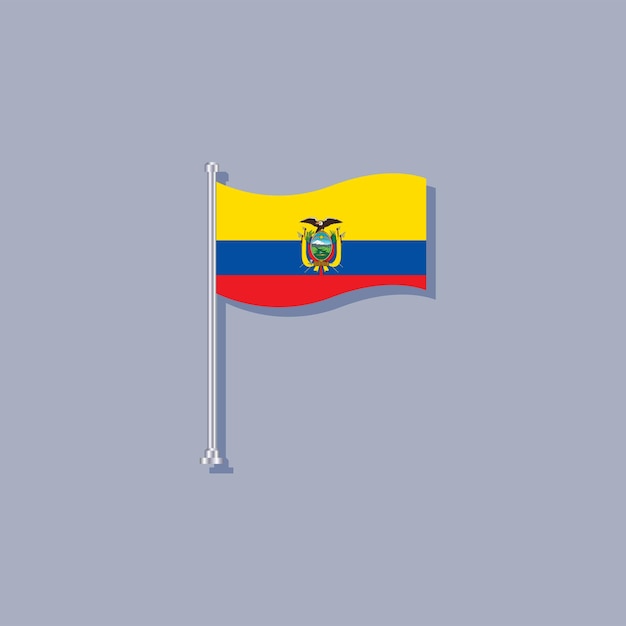 Ilustración de la plantilla de la bandera de Ecuador