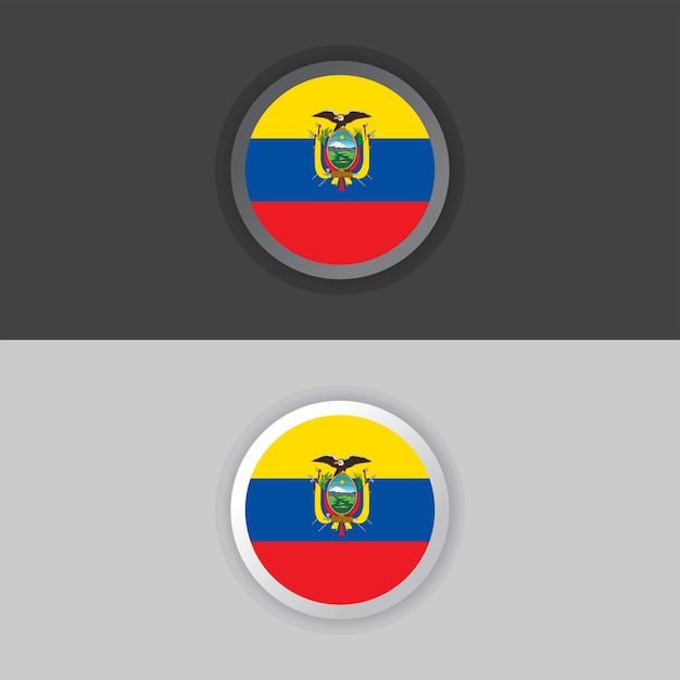 Vector ilustración de la plantilla de la bandera de ecuador