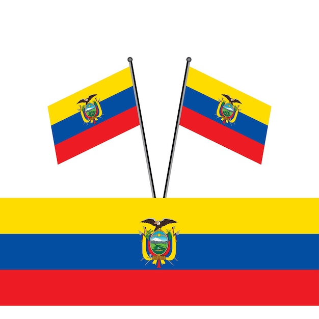 Ilustración de la plantilla de la bandera de Ecuador