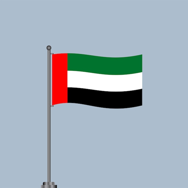 Ilustración de la plantilla de la bandera de los emiratos árabes