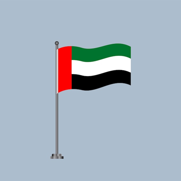 Ilustración de la plantilla de la bandera de los Emiratos Árabes