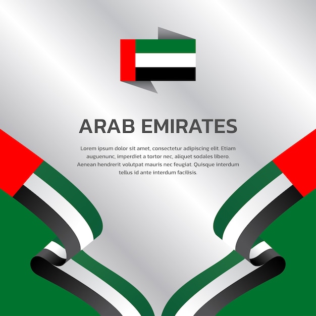 Ilustración de la plantilla de la bandera de los Emiratos Árabes