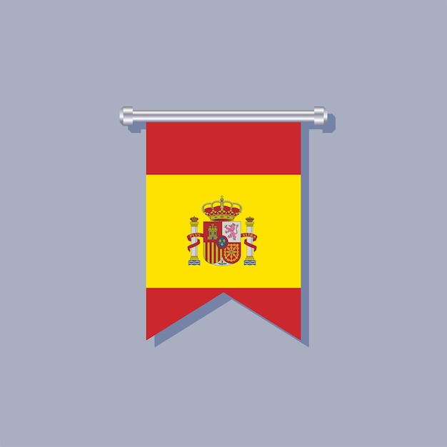 Ilustración de la plantilla de la bandera de España