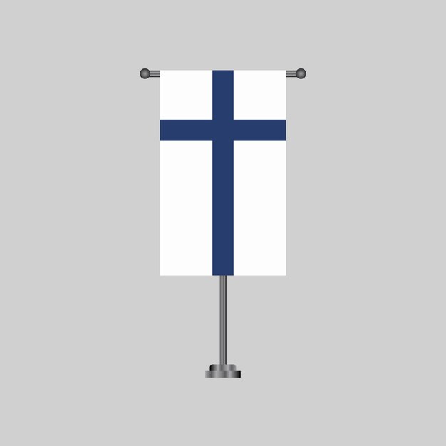 Vector ilustración de la plantilla de la bandera de finlandia