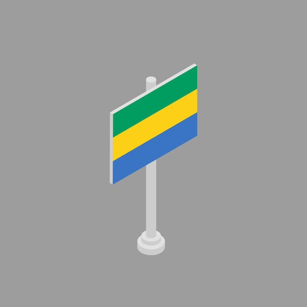 Ilustración de la plantilla de la bandera de Gabón