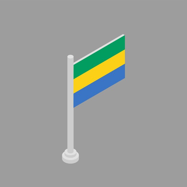 Ilustración de la plantilla de la bandera de Gabón