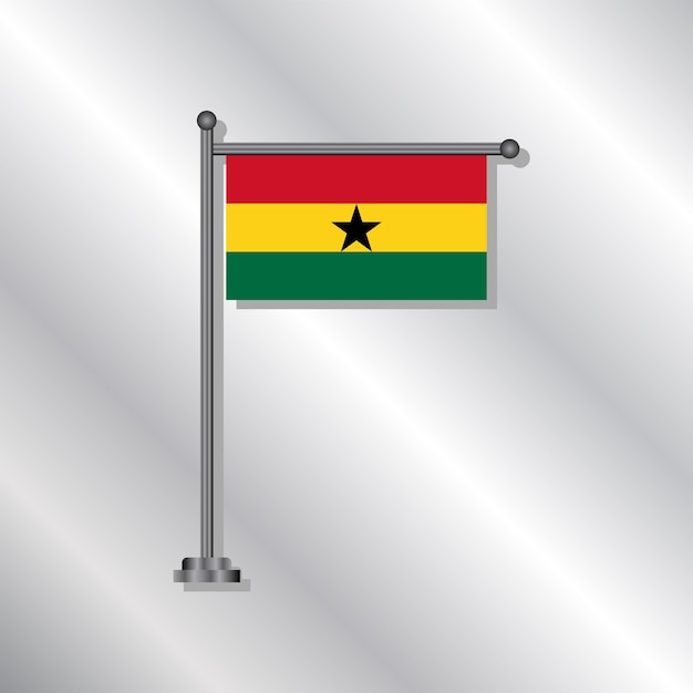 Vector ilustración de la plantilla de la bandera de ghana