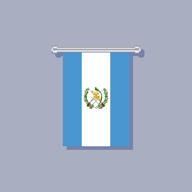 Vector ilustración de la plantilla de la bandera de guatemala