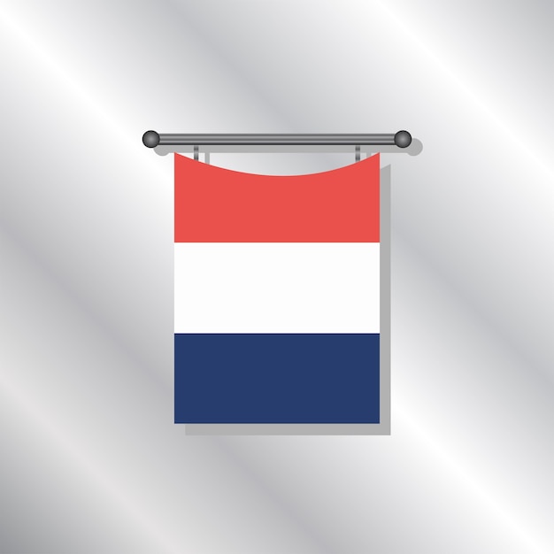 Ilustración de la plantilla de la bandera holandesa