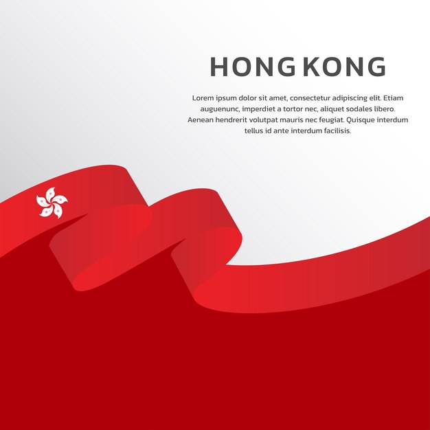 Ilustración de la plantilla de la bandera de Hong Kong