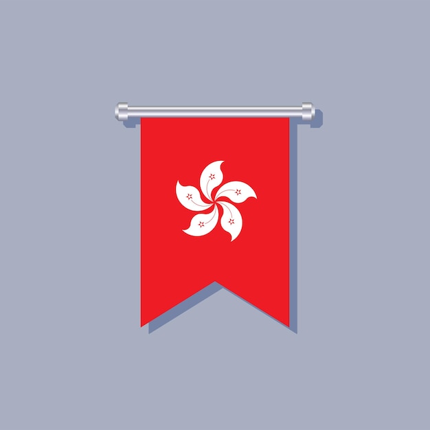 Vector ilustración de la plantilla de la bandera de hong kong