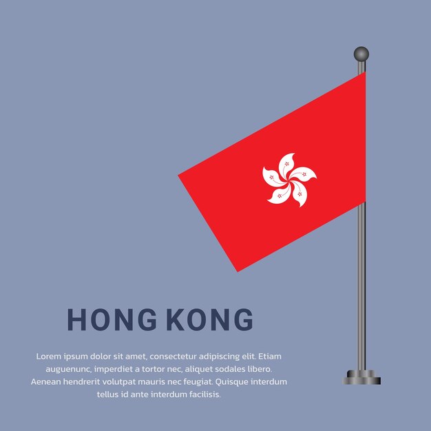 Ilustración de la plantilla de la bandera de Hong Kong