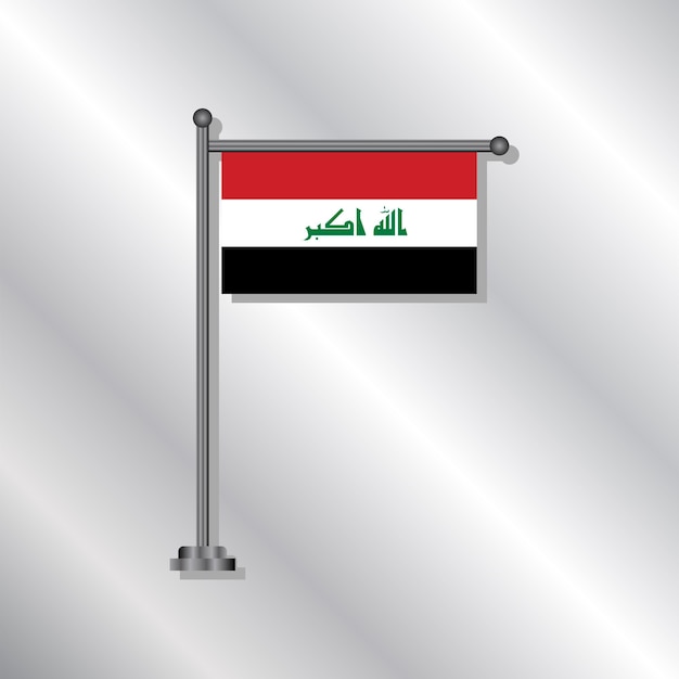 Vector ilustración de la plantilla de la bandera de irak