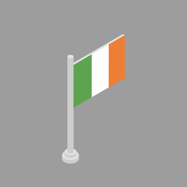 Ilustración de la plantilla de la bandera de Irlanda