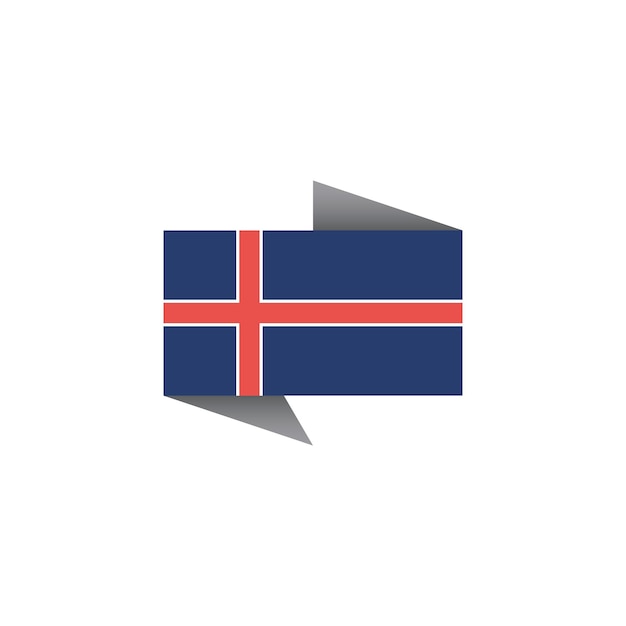 Ilustración de la plantilla de la bandera de islandia
