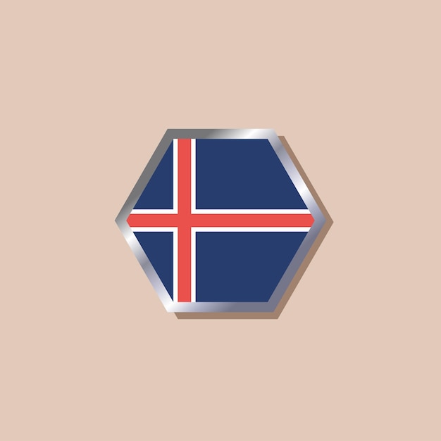 Ilustración de la plantilla de la bandera de islandia