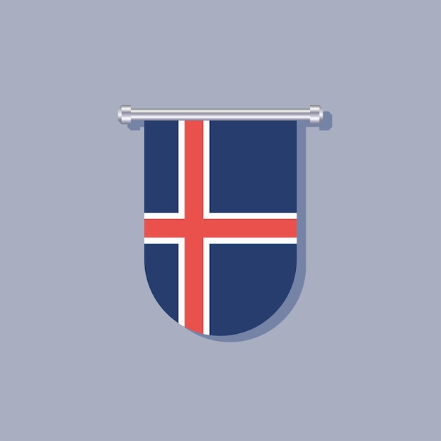 Ilustración de la plantilla de la bandera de Islandia