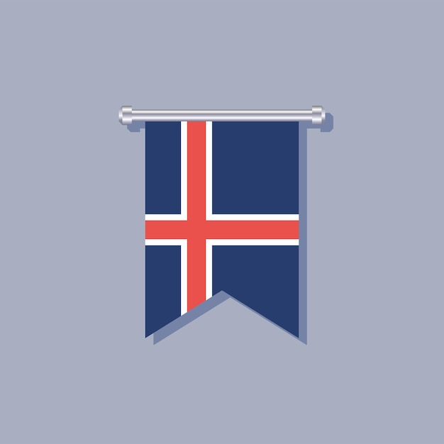 Ilustración de la plantilla de la bandera de islandia