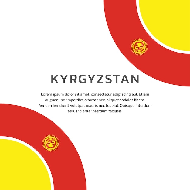 Ilustración de la plantilla de la bandera de Kirguistán
