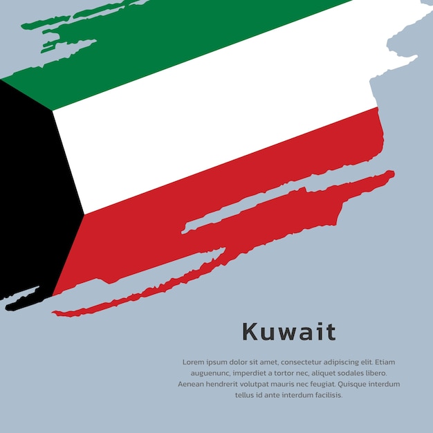 Ilustración de la plantilla de la bandera de Kuwait