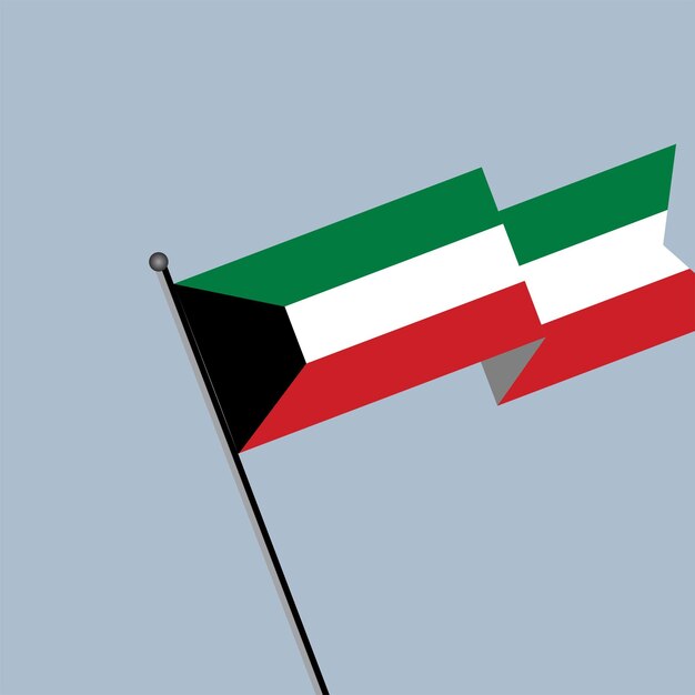 Vector ilustración de la plantilla de la bandera de kuwait