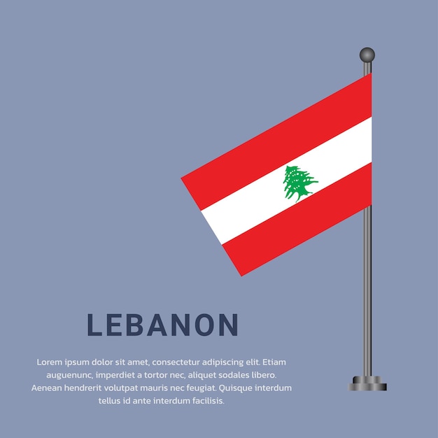Ilustración de la plantilla de la bandera del Líbano