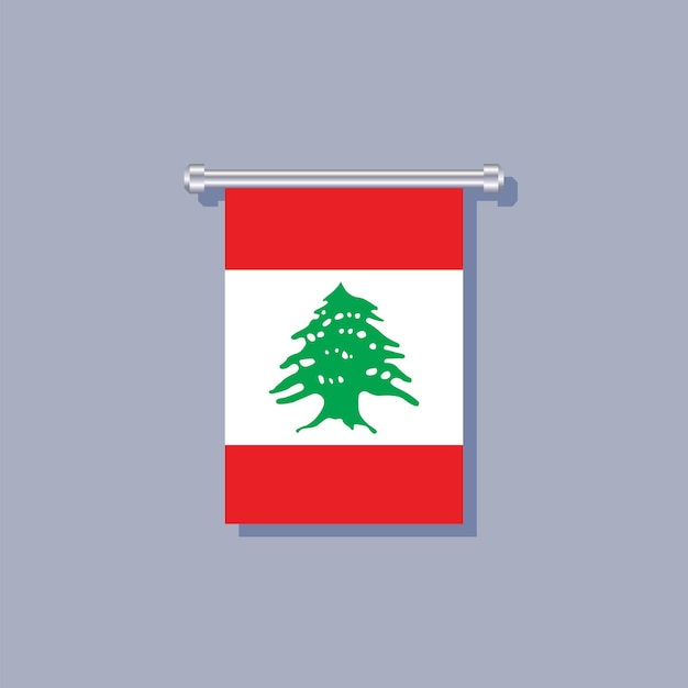 Ilustración de la plantilla de la bandera del Líbano