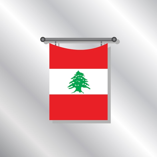 Ilustración de la plantilla de la bandera del líbano