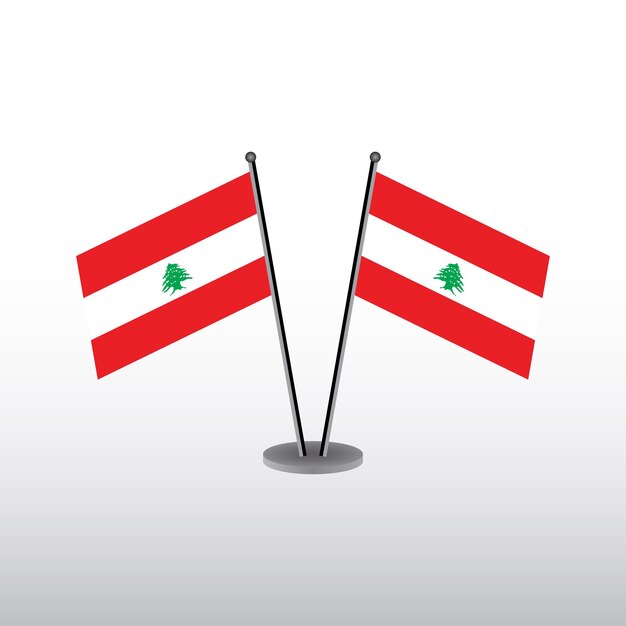 Ilustración de la plantilla de la bandera del Líbano