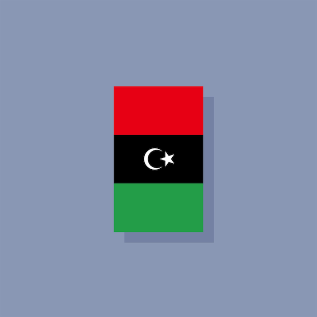 Ilustración de la plantilla de la bandera de Libia
