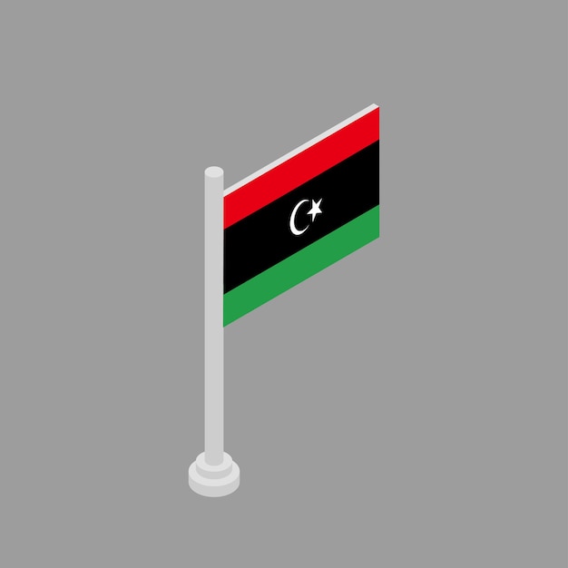 Ilustración de la plantilla de la bandera de Libia