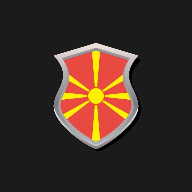 Ilustración de la plantilla de la bandera de macedonia